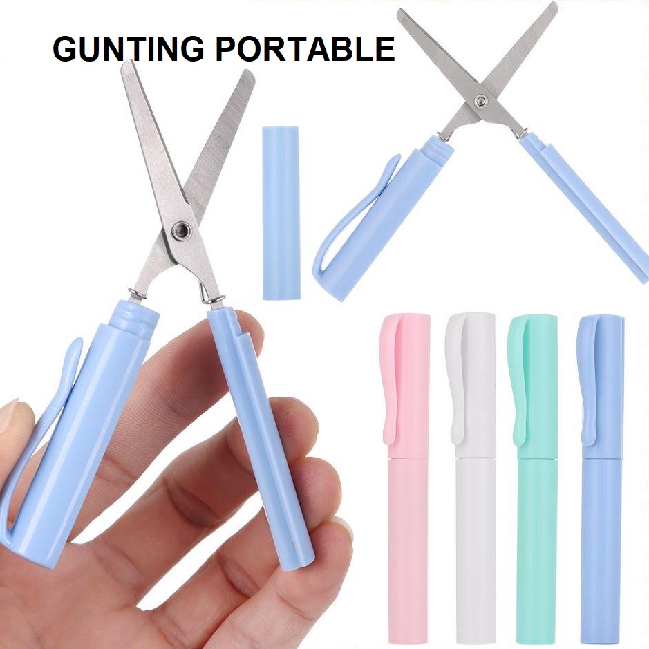 

COD❤️ Gunting Mini Gunting Portable Scissors Gunting Kertas Lipat Model Pulpen Gunting Saku-yy