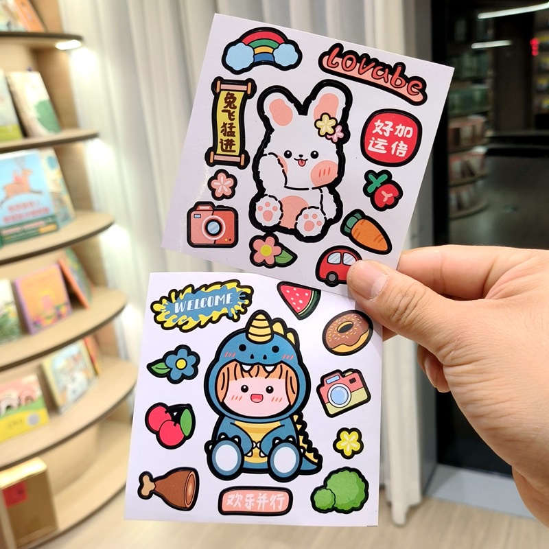 STICKER DIY AESTHETIC KARAKTER KARTUN JEPANG/ STIKER AESTHETIC DIY BEAR  BUNNY /BOTOL MINUM DAN DEKORASI LAIN NYA