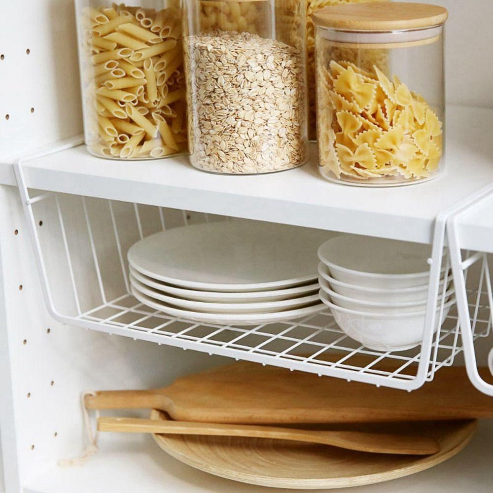 [Elegan] Keranjang Penyimpanan Besi Tahan Lama Tempat Lemari Pakaian Dapur Serba Serbi Organizer Rak Meja Kabinet Rak Penyimpanan