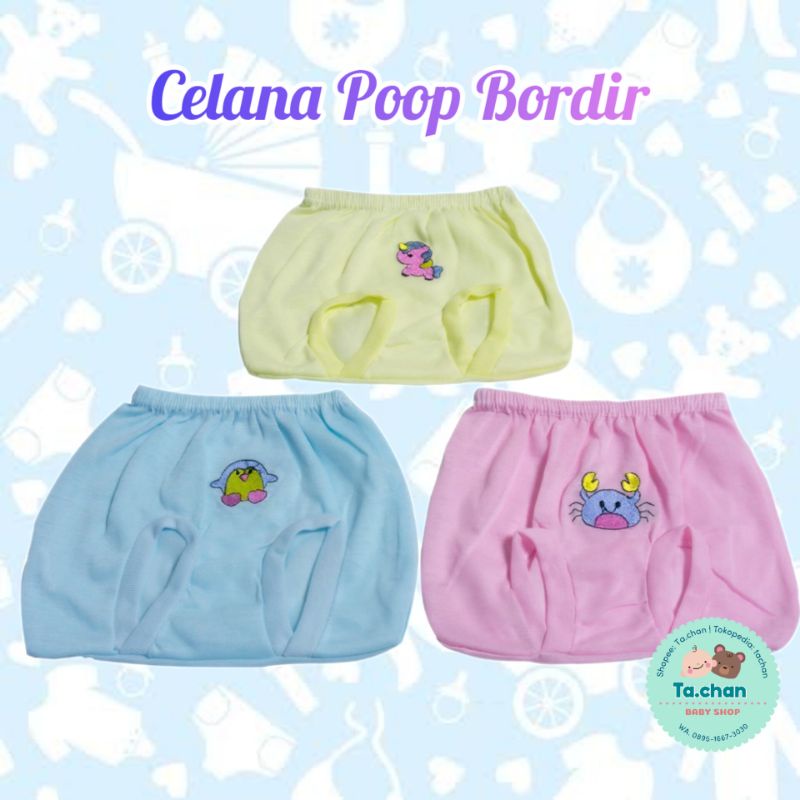 Celana Poop Bayi Bordir halus lusinan / celana kacamata bayi