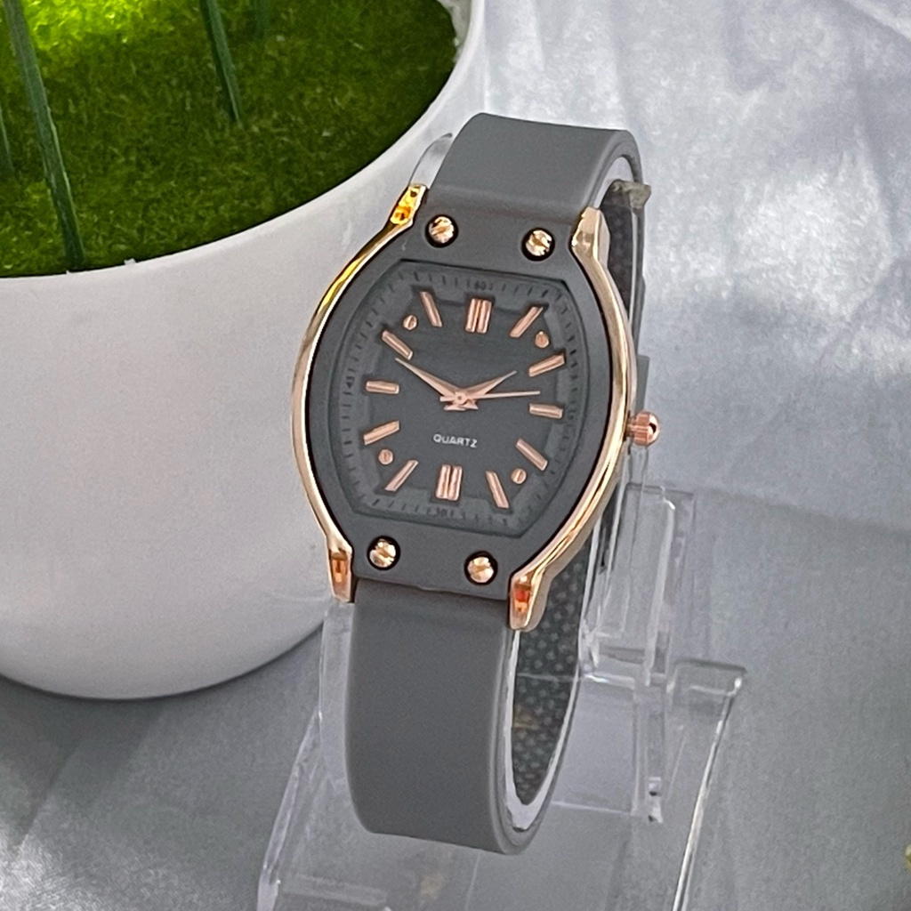 (SS) JAM TANGAN FASHION WANITA ANALOG OVAL STRAP RUBBER FS-17