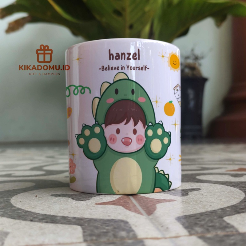 

Gift cangkir custom dino cute kado cewek cowok birthday wisuda hampers mug keramik souvenir