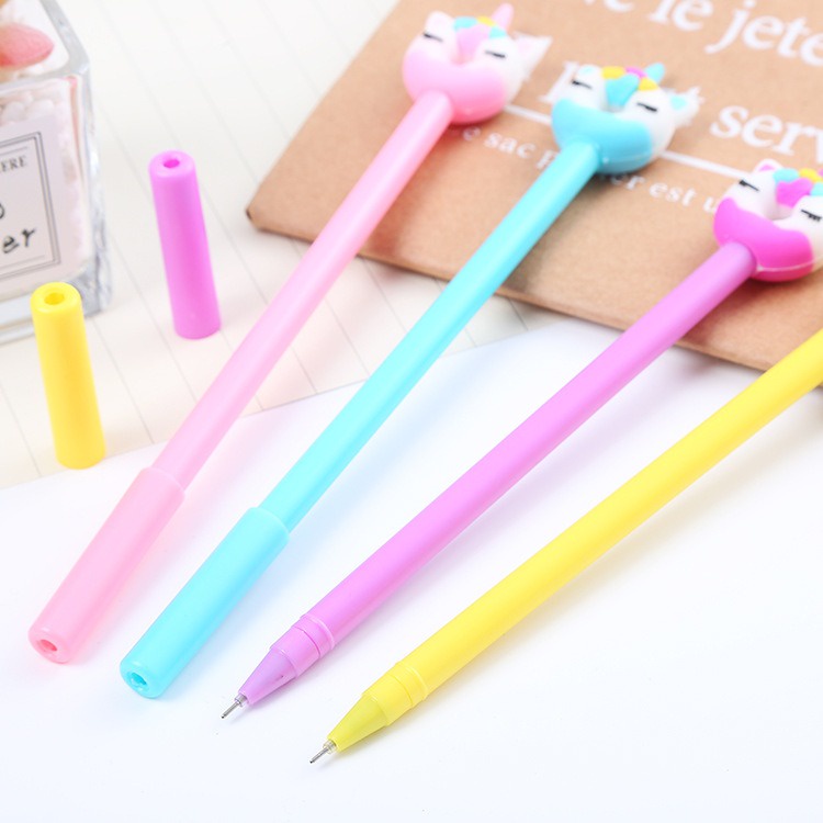 4pcs Pena Pen Pulpen Gel Set Tinta Cair Donat Unicorn GM-ST0123