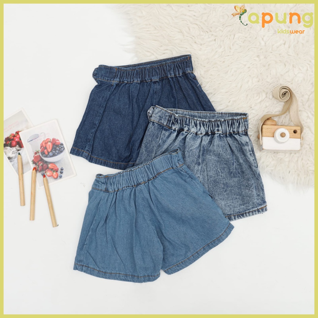 (capung kidswear) Rok Celana Anak Perempuan Jeans Rocela Anak (1-6 tahun)