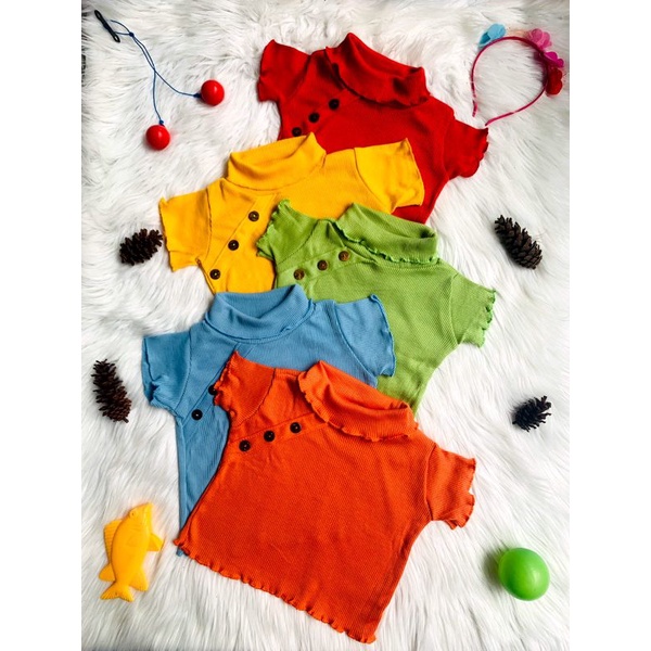 Baju ATASAN Anak Perempuan MIKAYLA Ruffle Knit Tee 1-5 Tahun