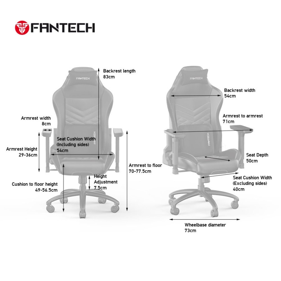Fantech Ledare GC192 GC 192 Gaming Chair Kursi Gaming