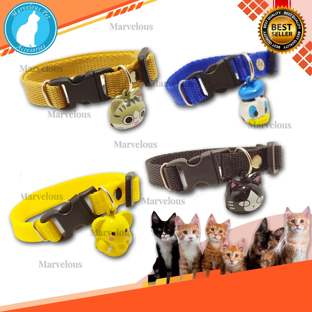 Kalung Kucing polos Lonceng karakter / kalung kucing polos ecer grosir custom lonceng bisa request