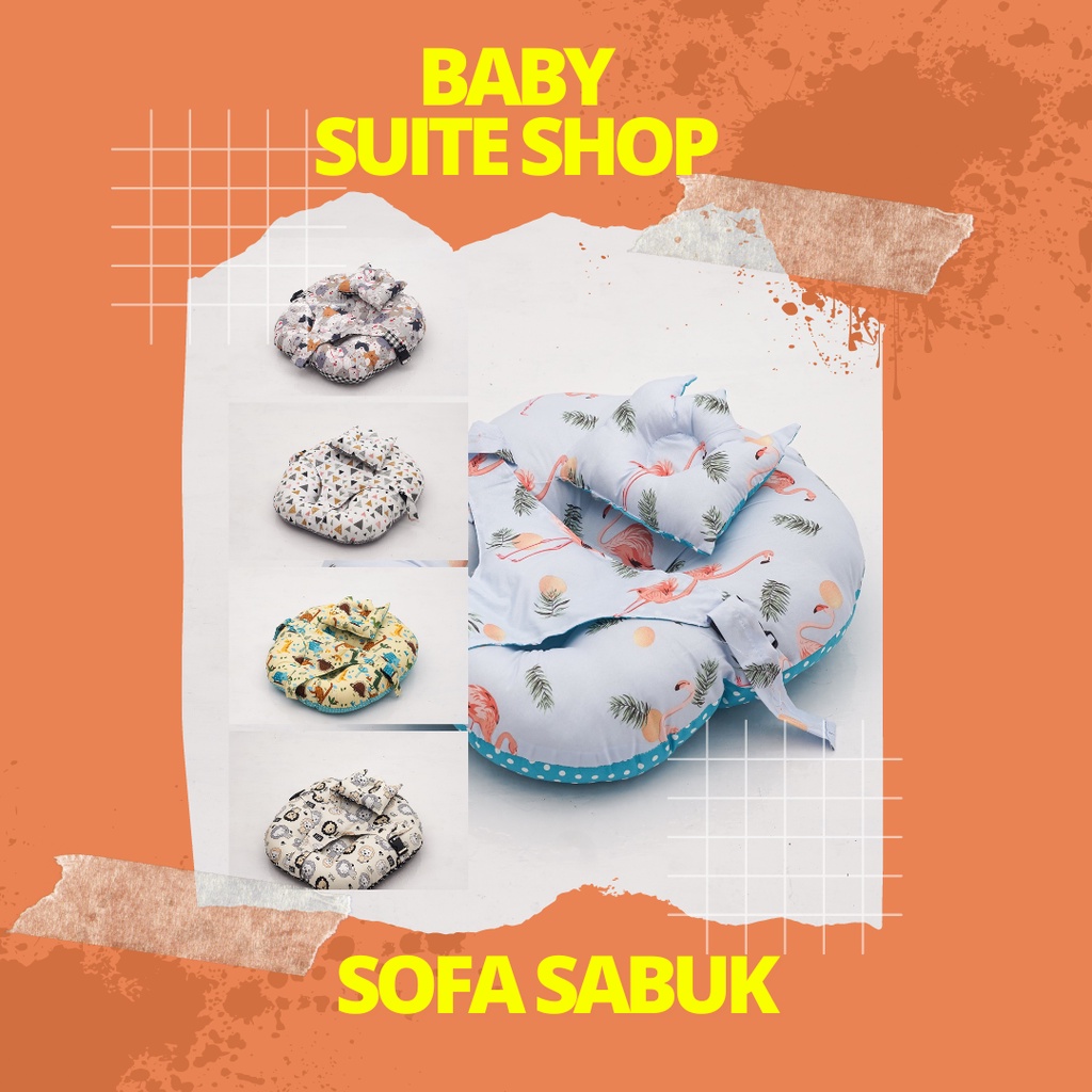 sofa bayi sabuk pengaman / kasur bayi multifungsi / free bantal