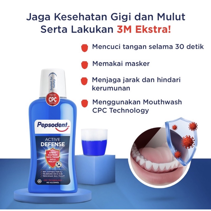 Jual Pepsodent Active Defense Ml Obat Kumur Pepsodent Untuk Mencegah Bau Mulut Pepsodent