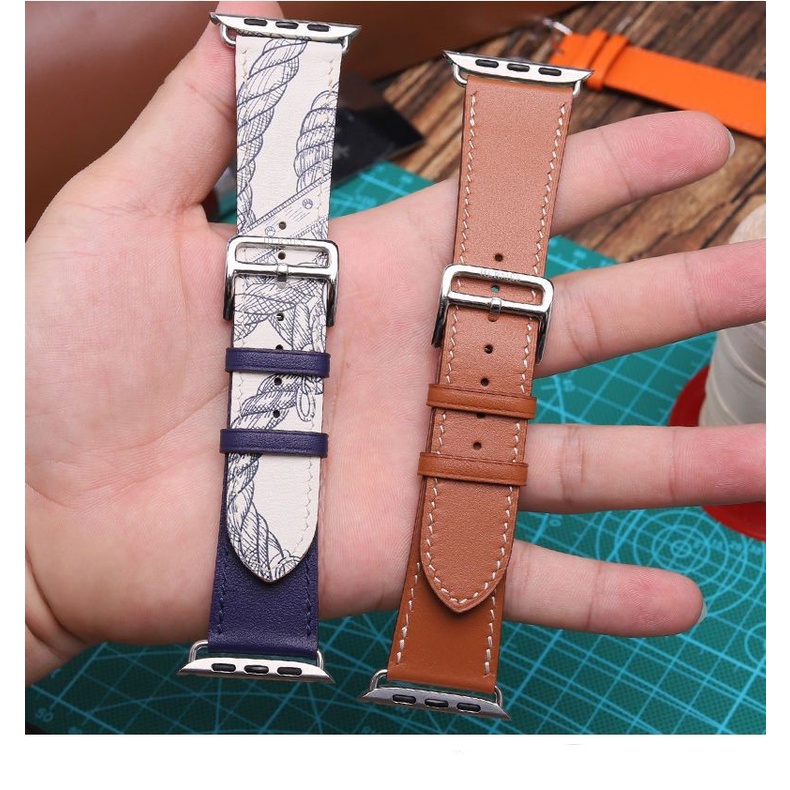 Tali✅PU Leather Watch Strap Hermès Compatible With iWatch Ultra 8 SE 7 6 Same Style of Hermès for iWatch Series 38/40/41mm 42/44/45mm 49mm