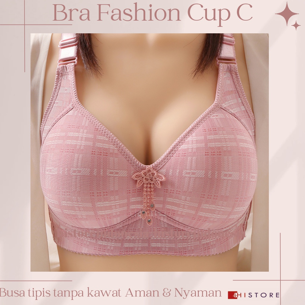 [HI] Bra BH FASHION Wanita CUP 3/4C Premium Busa Tipis Tanpa Kawat Sangat Nyaman S400