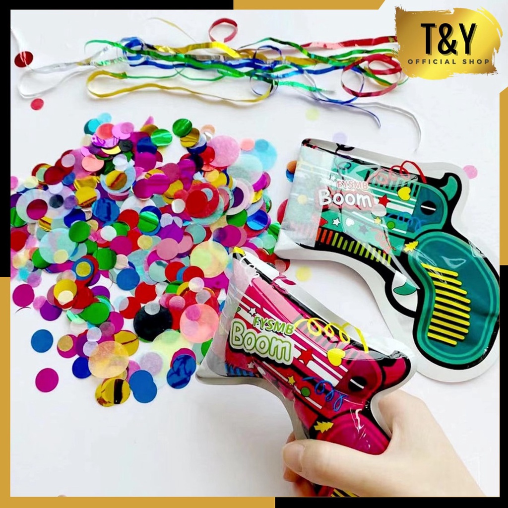 T&amp;Y Popper Party Gun Meriam Pesta Inflatable Confetti Flying Papper For Party Pistol Petasan Semprot Pesta Semburan Kertas Warna Warni