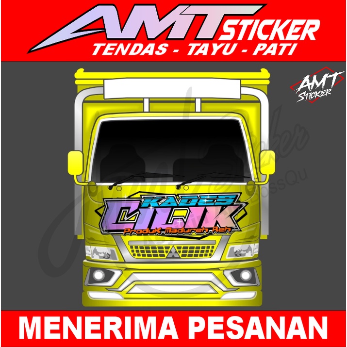 Stiker Tulisan Hologram Truk Canter - Bisa Custom/Request - Stiker Kabin Depan
