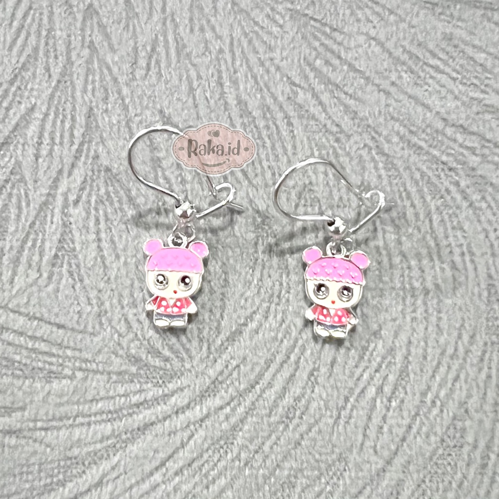 Anting Korean Style Anting Clip Kait Motif Bubble LOL Pink 1231