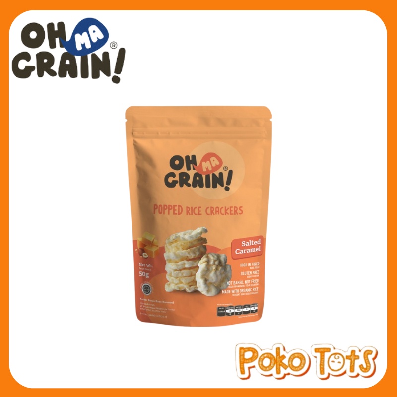 Oh Ma Grain! Popped Rice Crackers 50gr Kreker Beras Snack Cemilan Organik OMG Non MSG