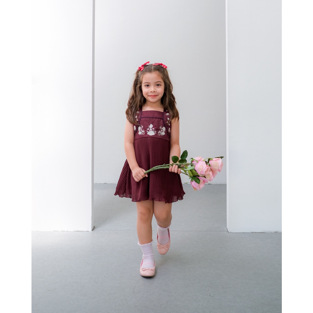 HARA PLEATS DRESS | Dress Anak Perempuan | Baju Pesta Anak Perempuan | Dress Bordir Anak | Dress Plisket Anak