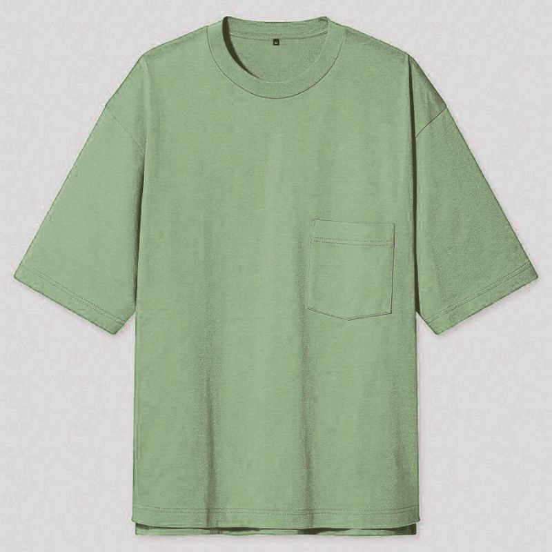 Kaos Polos Oversize Pocket Sage Green - Kaos Oversize Polos Sage Green | Fabric and Basic