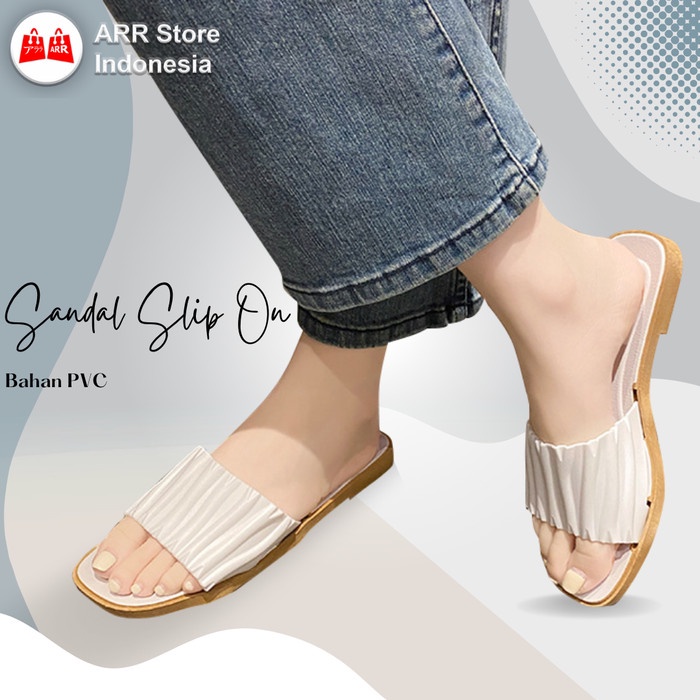 Sandal Slip On Wanita Casual &amp; Trendy Sendal Pesta Wanita Flat Import