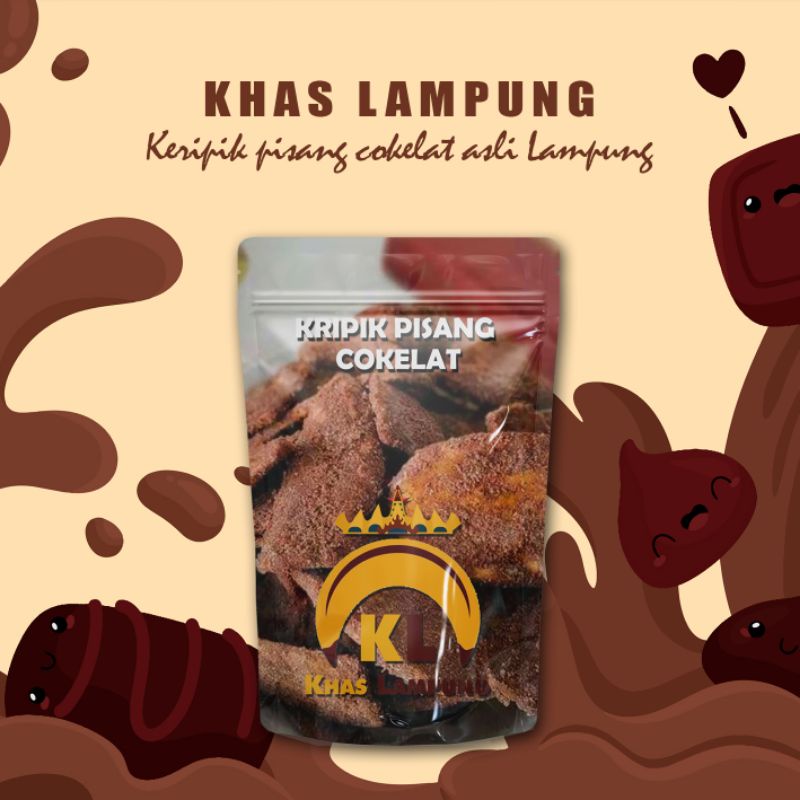 Khas Lampung Kripik pisang coklat manis full senyum