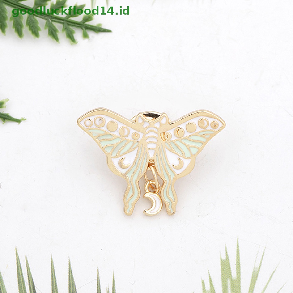 [GOOGFOUR] Butterfly Bros Enamel Pin Lencana Ngengat Imlek Fase Bulan Bros Perhiasan Hadiah [TOP]