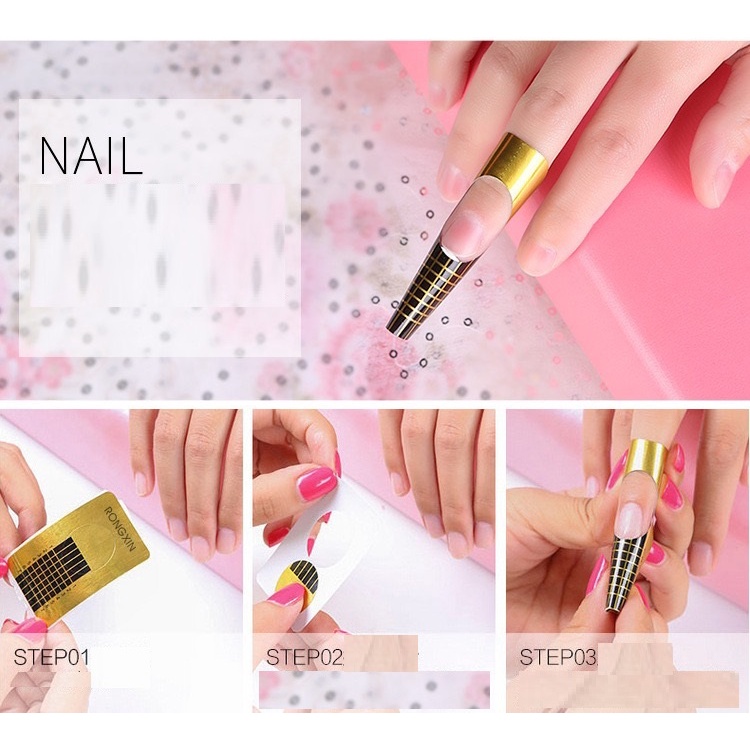 KMN Cetakan Kuku Extension Nail Art Form Gel Extension Acrylic Kertas Form Bentuk Sambung Kuku NailArt Pedicure
