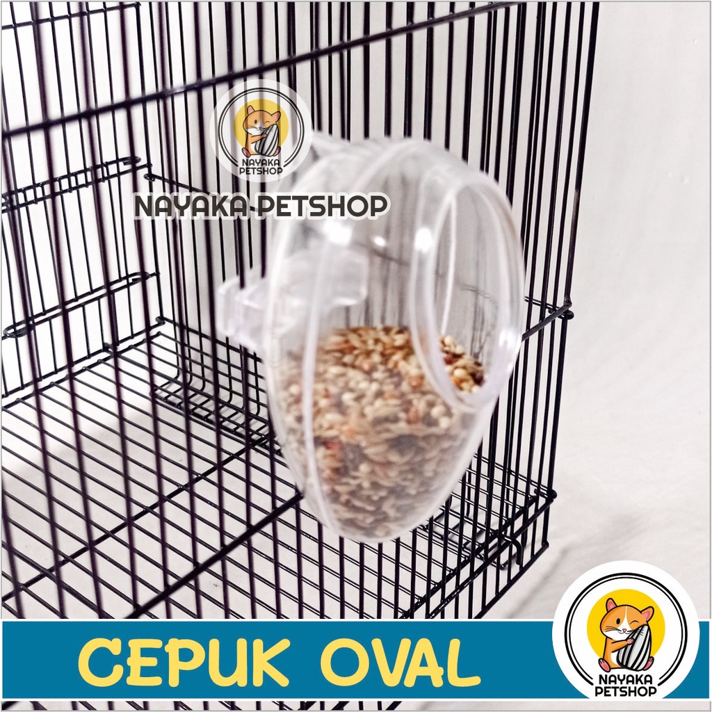 Cepuk Oval Tempat Pakan Wadah Minum Burung Kenari Love Bird Parkit