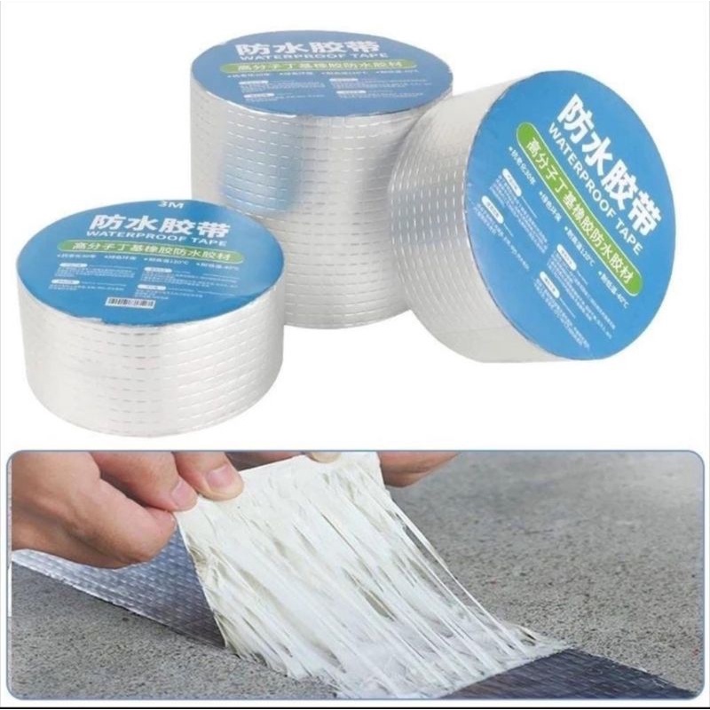 Lakban Anti Bocor 5 Meter / Tape Lakban Anti Bocor Aluminium / Waterproof Tape Lakban