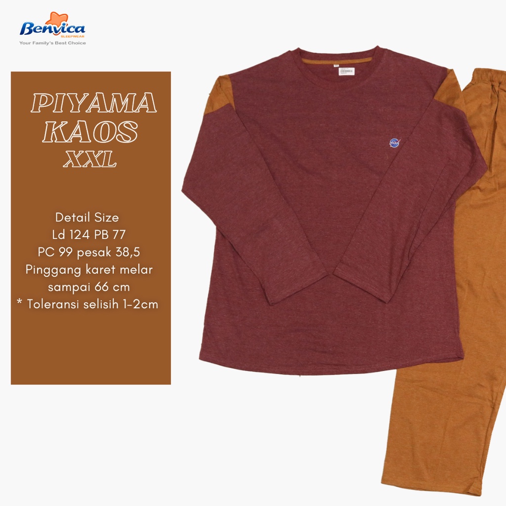 BAJU TIDUR SETELAN PENDEK DAN PANJANG  LAKI-LAKI PRIA DEWASA XXL JUMBO 2XL KAOS ADEM PREMIUM