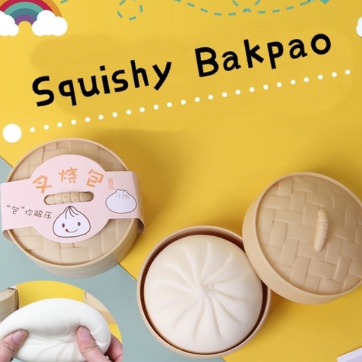 Mainan Anak Bapau Squishy Dimsum Lucu Squeeze Bapao Bakpao Squishy Anti Stress