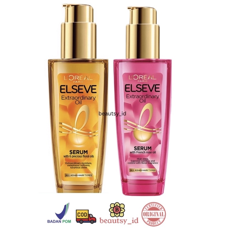 Loreal Elseve Extraordinary Oil Gold dan Pink Hair Serum 100ml Original - L’Oreal Paris Minyak Rambut COD