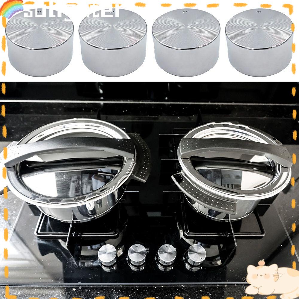 Solighter 2/4Pcs Saklar Putar Penjualan Panas Kompor Gas Burner Oven Bahan Alloy Bagian Peralatan Masak