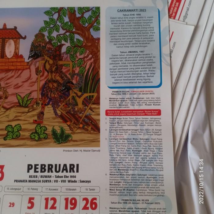 Kalender Jaya Baya Jayabaya 2023 - Kalender Primbon Jawa - ORIGINAL