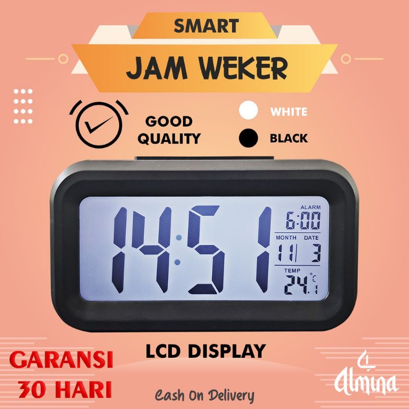 jam weker digital / jam meja digital / digital smart alrm clock