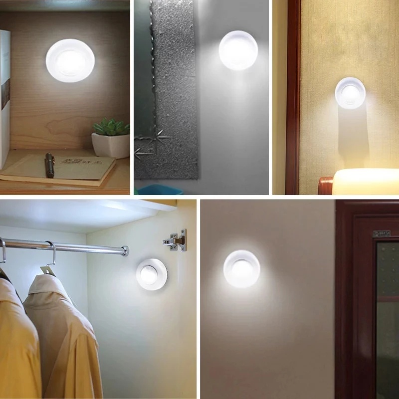 Led Wireless Under Cabinet Lighting Nempel-Anywhere LED Lampu Dinding Indoor Tenaga Baterai Touch Controlled Wireless LED Night Light Untuk Lemari, Lemari, Garasi, Dinding Kamar Tidur, K