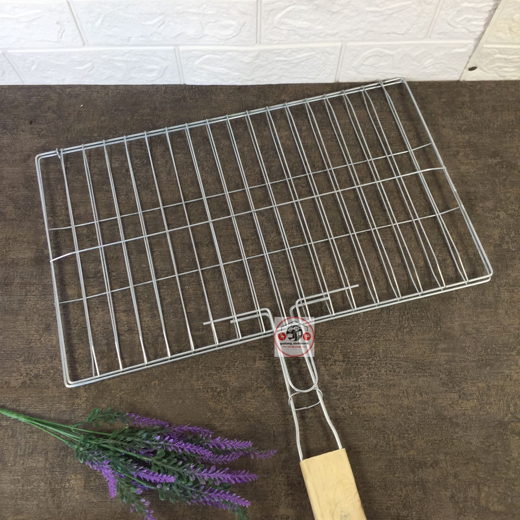 Panggangan Jepit Ikan Besar Bakaran Ikan Jepit Panggangan Ayam Jepit Bakaran Ayam Jepit Gagang Kayu 