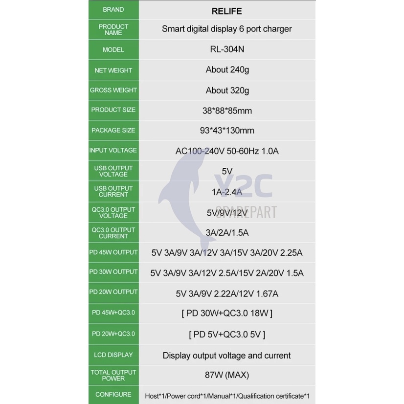 ADAPTOR SMART RELIFE RL-304N 6 PORT USB / ALAT SERVIS SRVICE HP