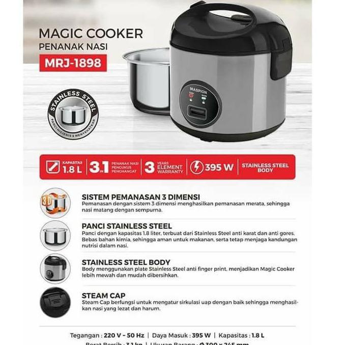 MAGIC COOKER MASPION MRJ 1898 (1.8 L) MAGIC COM MASPION