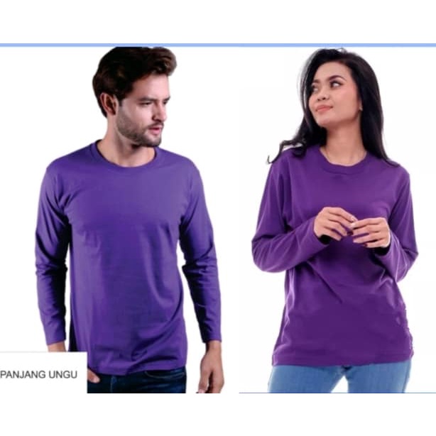 Kaos polos lengan panjang soft katun combed 30s warna Ungu Tua - kaos lengan panjang polos Ungu Tua 