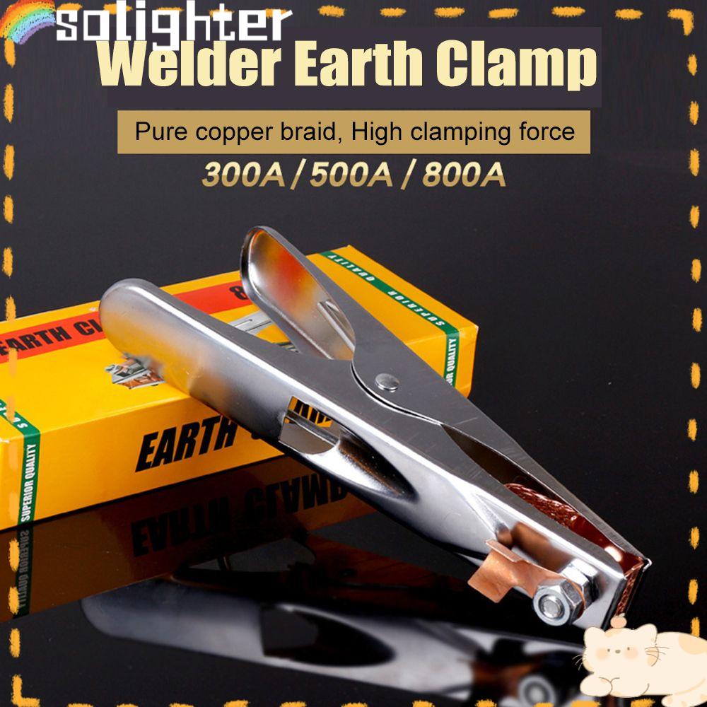 Solighter Earth Clamp Lapis Chrome Alat Tukang Las Jepit Arde Welding Cable Clip