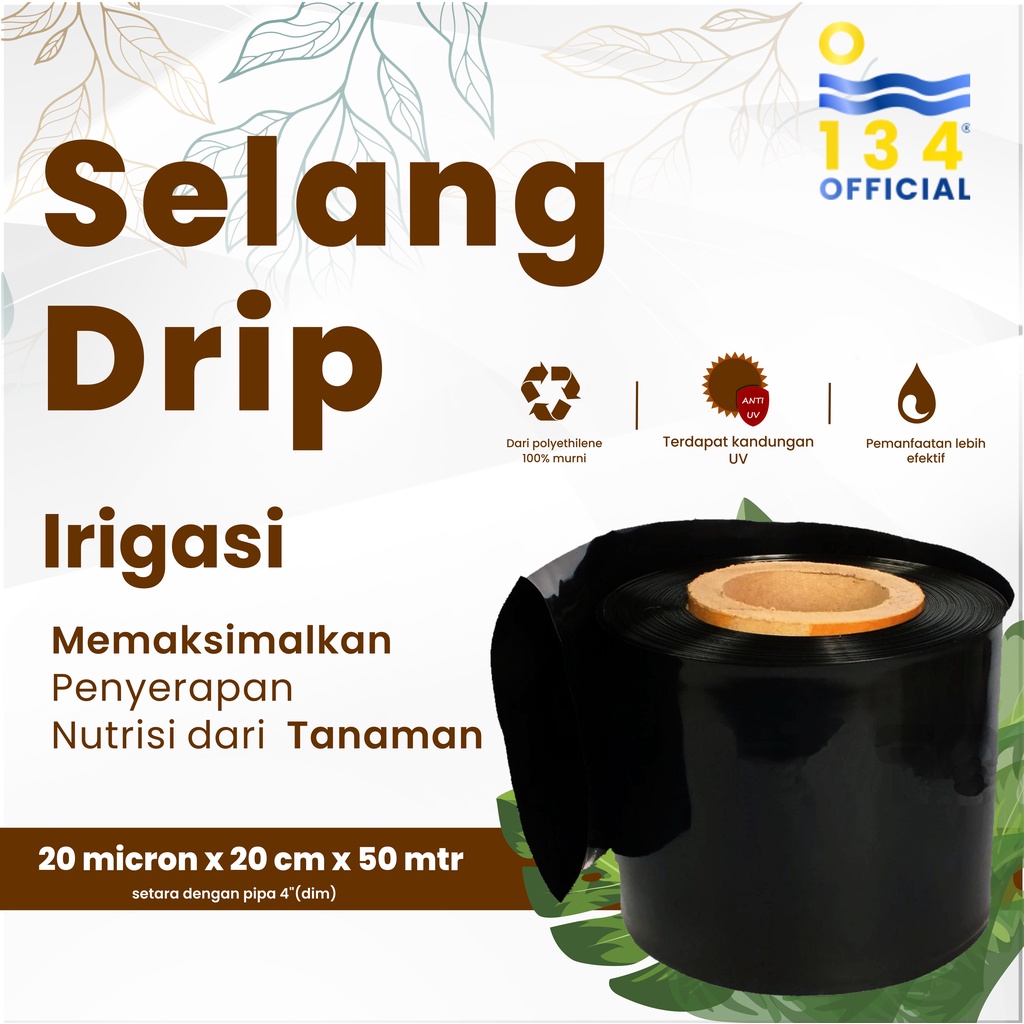 Selang Drip 20 micron 4 dim 50 meter - Pipa 4 inch
