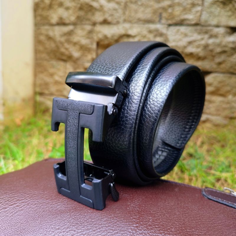 Ikat Pinggang Pria Logo H | Sabuk Pria Rell Kulit Sintetis