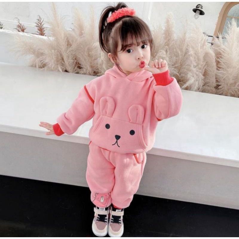 SETELAN JOGER ANAK PEREMPUAN/SET MOTIF BOUNJOUR 1-5 THN