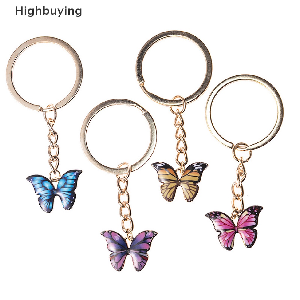 Hbid Double Butterfly Keychain Colorful Butterfly Key Chain Cincin Tas Liontin Perhiasan Glory