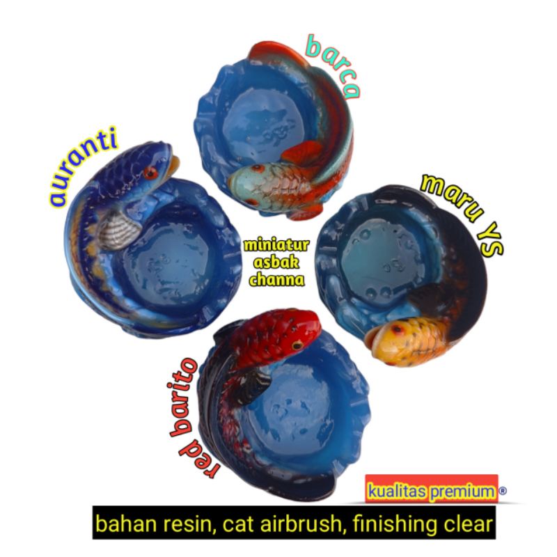 Patung miniatur asbak Channa auranti red Barito Barca maru ys