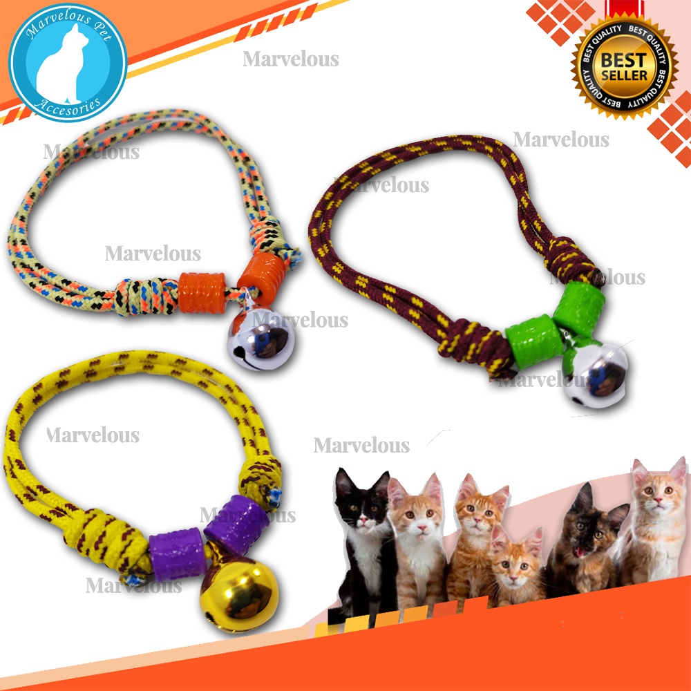 Kalung kucing tali prusik lonceng besar 14 mm / pet collar