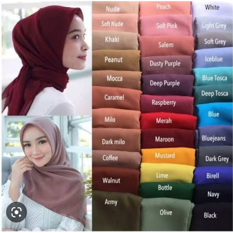 Hijab Segi Empat Bella Square / Hijab Bella Square / Kerudung Segiempat Paris Bella Square