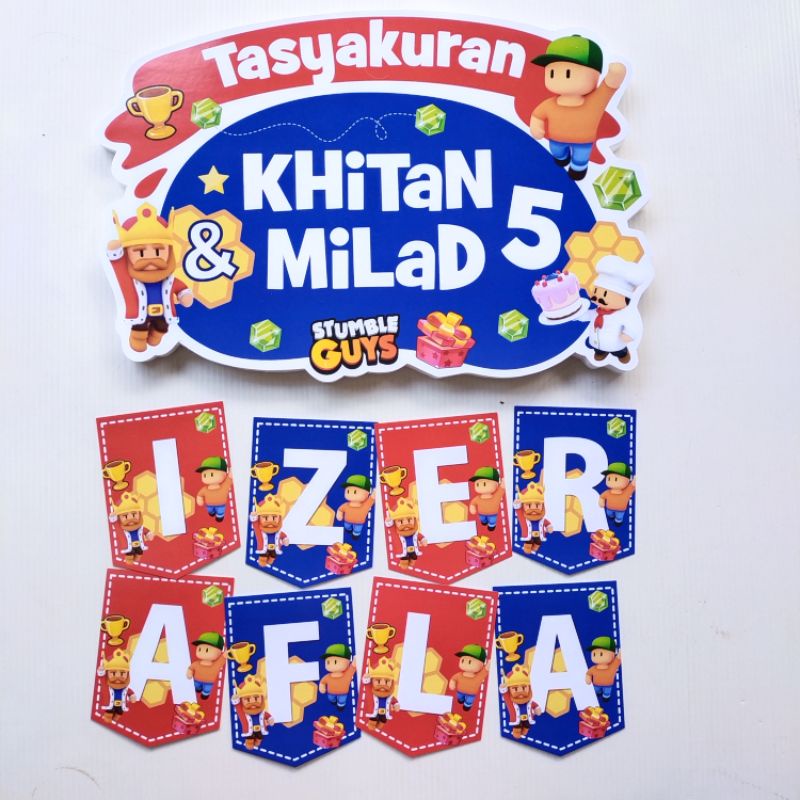STUMBLE GUYS BOARD PAPAN DEKORASI BACKDROP KHITANAN