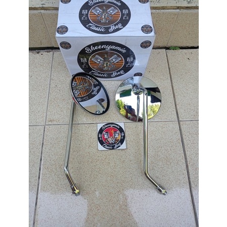Spion Bulat Cermin Motor Kaca Sepion Tangkai Panjang Drat 14 Yamaha V75 Yamaha V80 V80Ss L2G L2 G L2