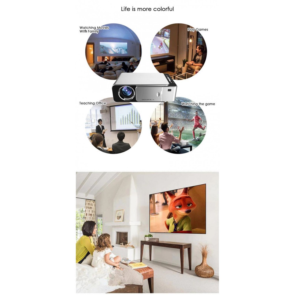 592 UNIC T6 - LED 720P HD Home Projector 3500 Lumens - Basic Version