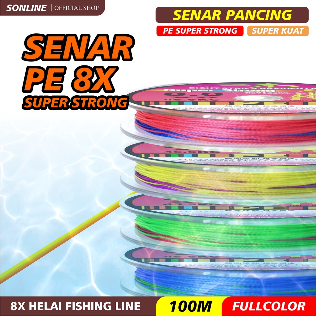 SONLINE Tali Pancing 100M Yimu Premium PE Fishing Line X8 Strength 3.10kg-18.6kg Senar Pancing Premium Braided Fishing